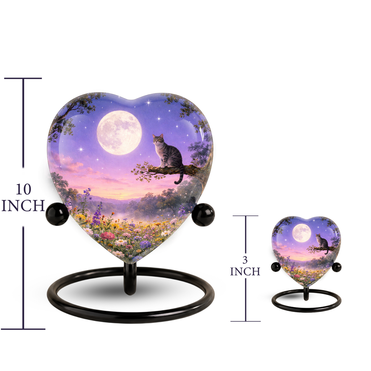Personalized Cat Urn, Moonlight Garden Memorial,Unique Cat Urns