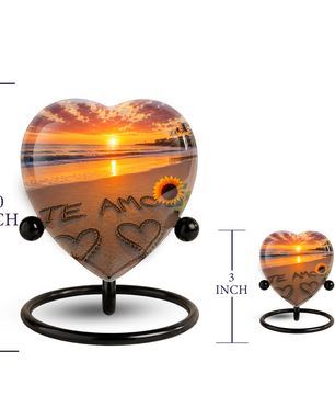 Beach Urn – Beach Urn for Human Ashes, Ocean Sunset Cremation Urn & Beach Keepsake Urn