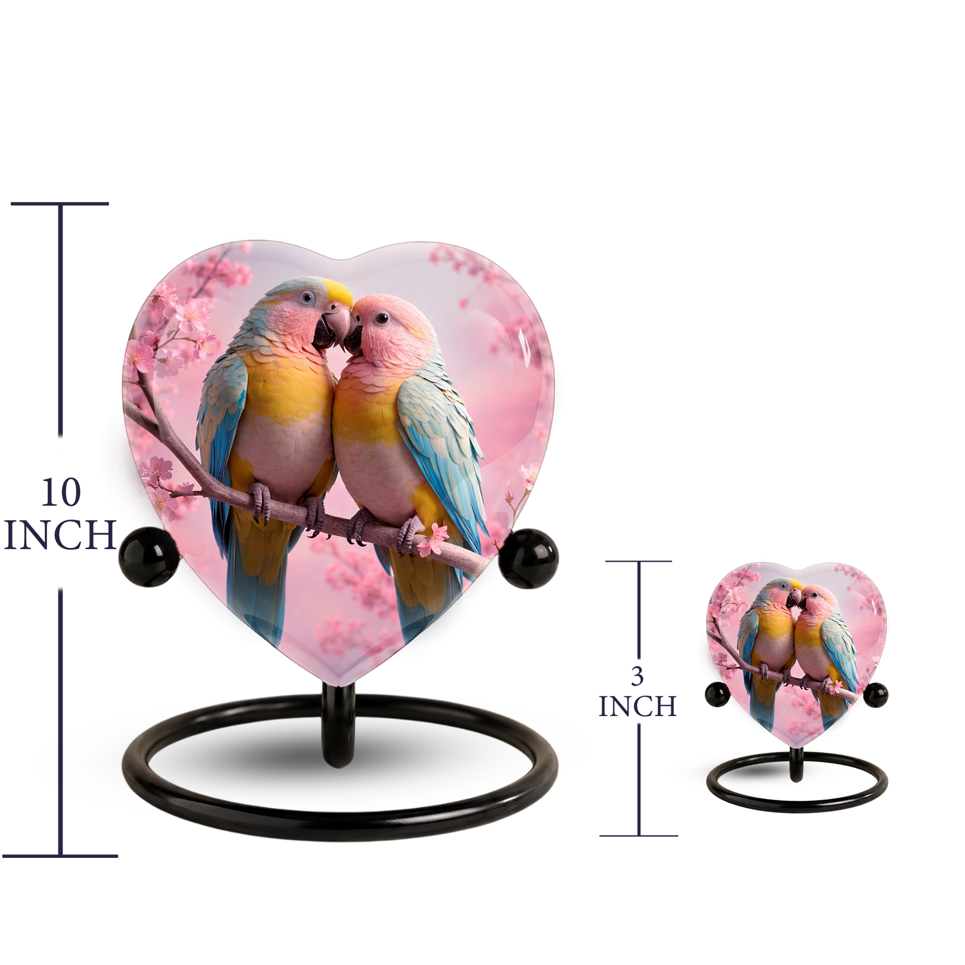 Beautiful Urn for Mother’s Ashes – Heart-Shaped Parrot Cremation Memorial Keepsake for Mom and Loved Ones