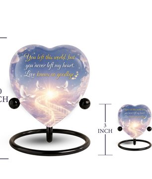 Heavenly Dove Heart Memorial Adult Cremation Urn, Adult Urns for Ashes, Peaceful Memorial Urn