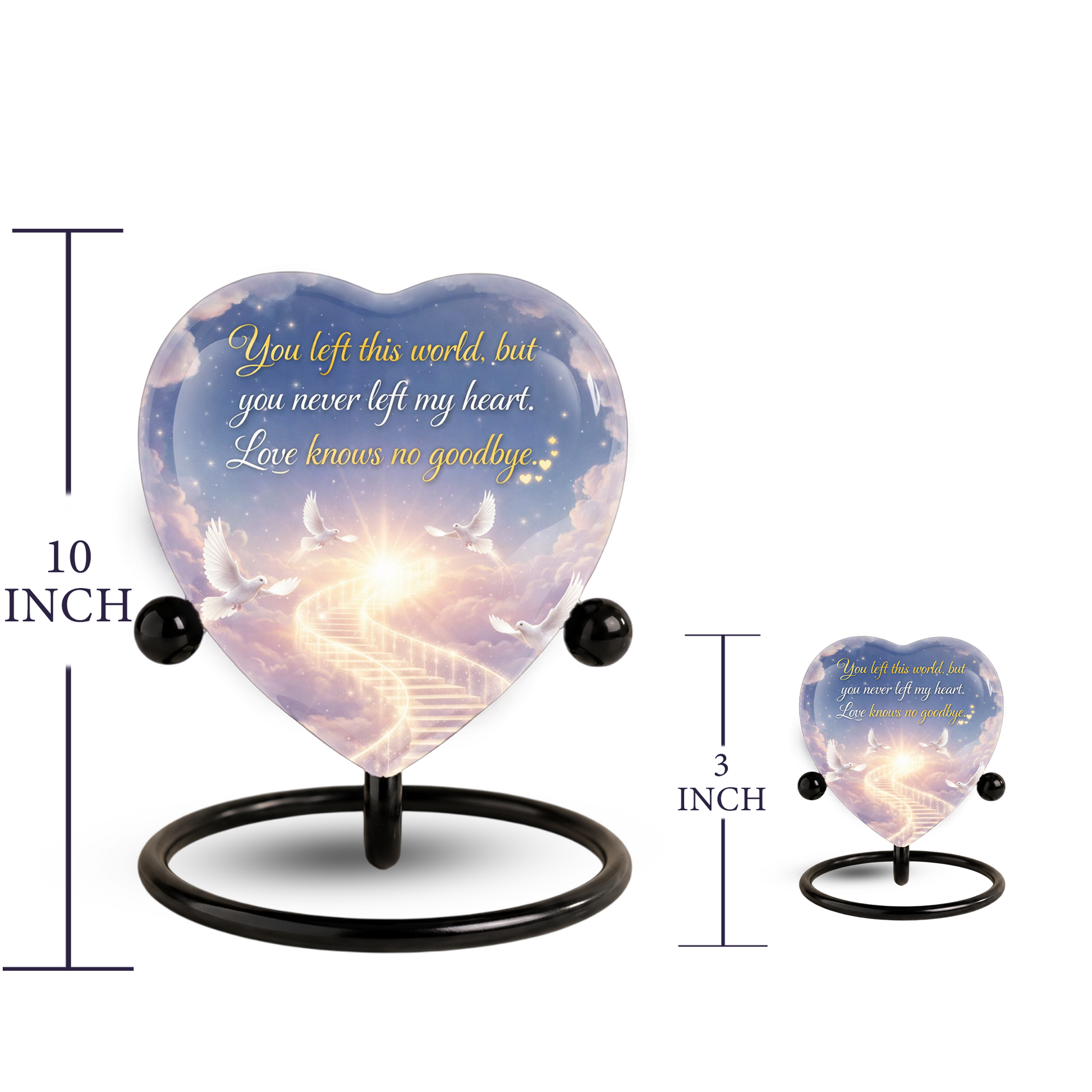 Heavenly Dove Heart Memorial Adult Cremation Urn, Adult Urns for Ashes, Peaceful Memorial Urn