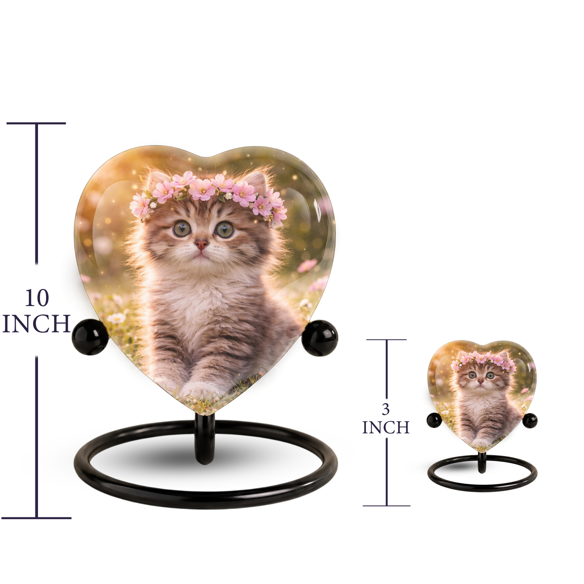 Cat Urn Heart-Shaped Memorial – Beautiful Adult Cremation Urn for Cat Ashes