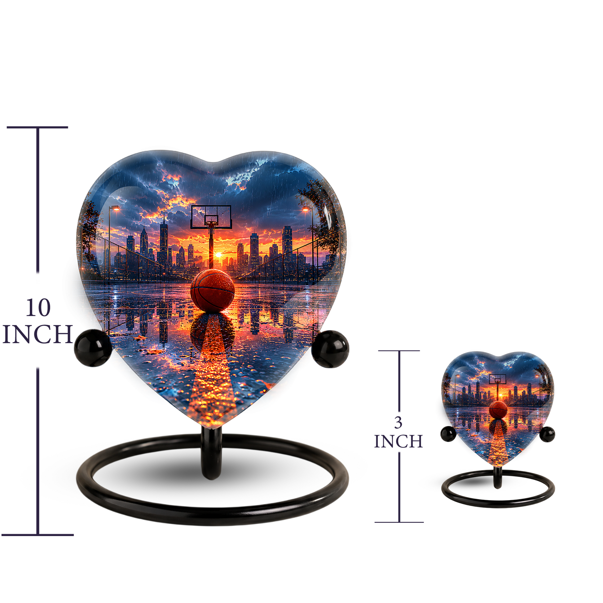 Basketball Sunset Adult Urn – Sports-Themed Adult Cremation Urn for Ashes