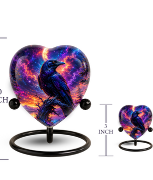 Raven Heart Cremation Urn for Adults – Unique Adult Urn for Ashes