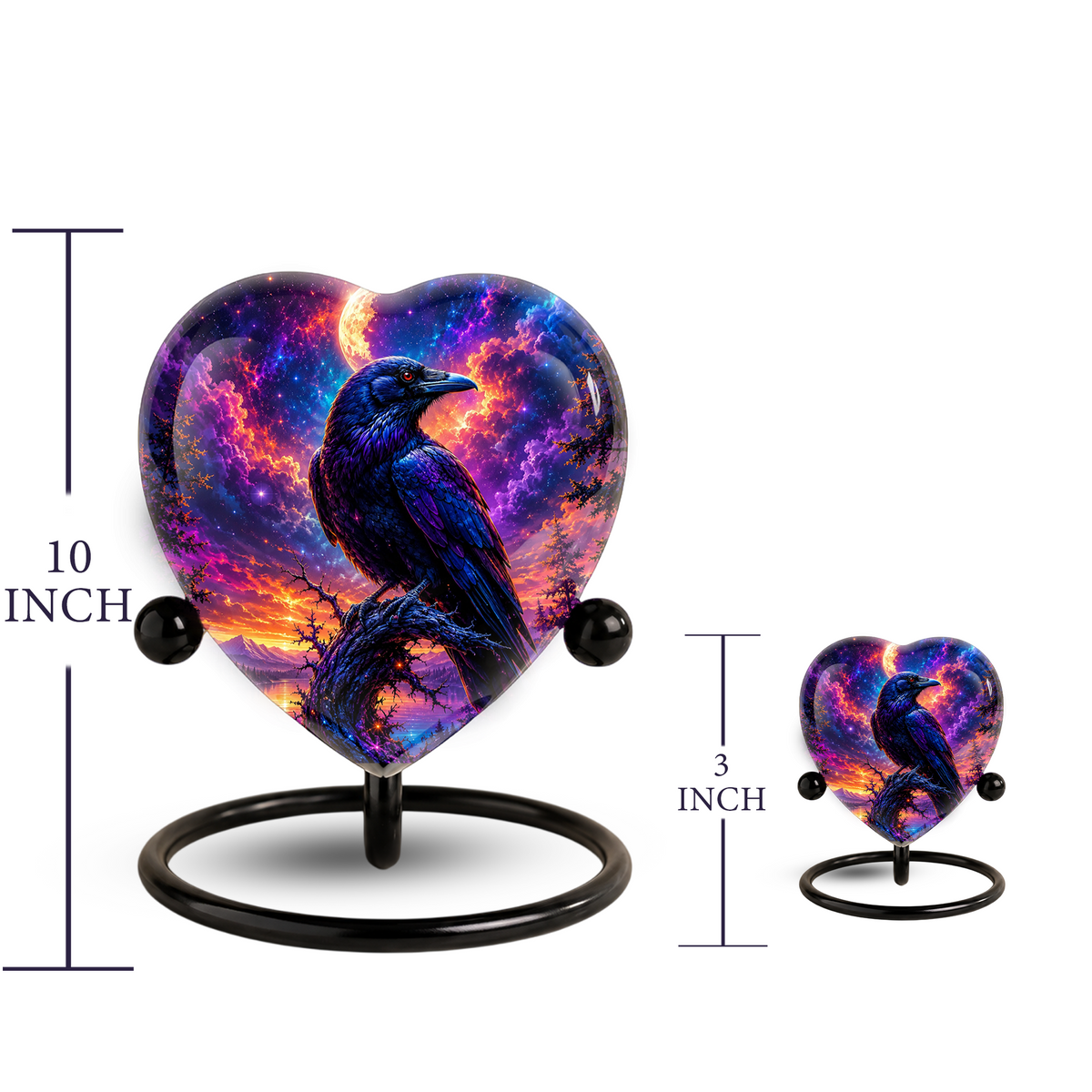 Raven Heart Cremation Urn for Adults – Unique Adult Urn for Ashes