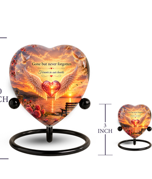 Angel Wing Sunset Urn – Adult Urn for Ashes, Angel Wings Memorial Cremation Urn, Sunset Adult Cremation Urn