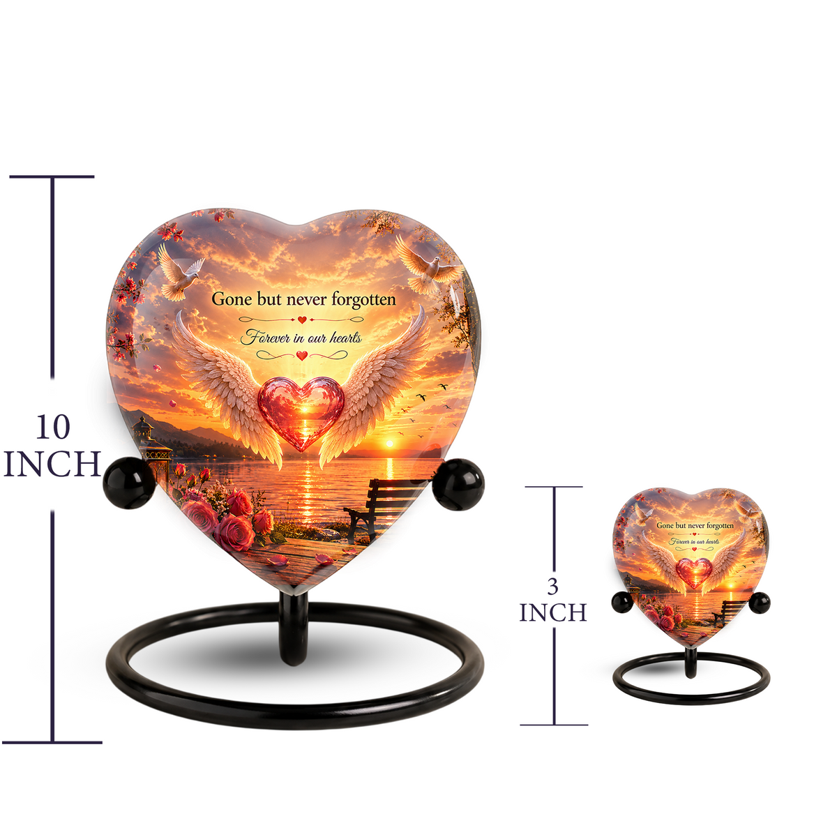 Angel Wing Sunset Urn – Adult Urn for Ashes, Angel Wings Memorial Cremation Urn, Sunset Adult Cremation Urn