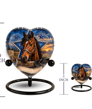Horse Memorial Wind Chime – Heart-Shaped Western Horse Remembrance Garden Decoration