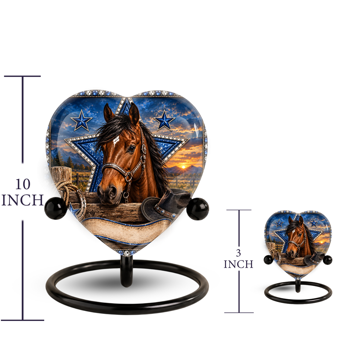 Horse Memorial Wind Chime – Heart-Shaped Western Horse Remembrance Garden Decoration