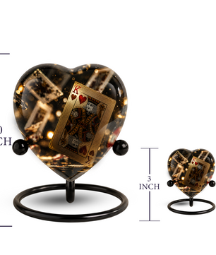 King of Hearts Heart-Shaped Adult Cremation Urn – Unique Keepsake Urn for Dad