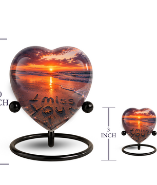 Beach Urn for Human Ashes – Ocean Sunset Beach Cremation Urn, Beach Keepsake Urn & Memorial Urn