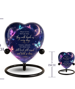 Butterfly Heart Shaped Urn for Ashes – Beautiful Memorial Butterfly Urn for Human Ashes