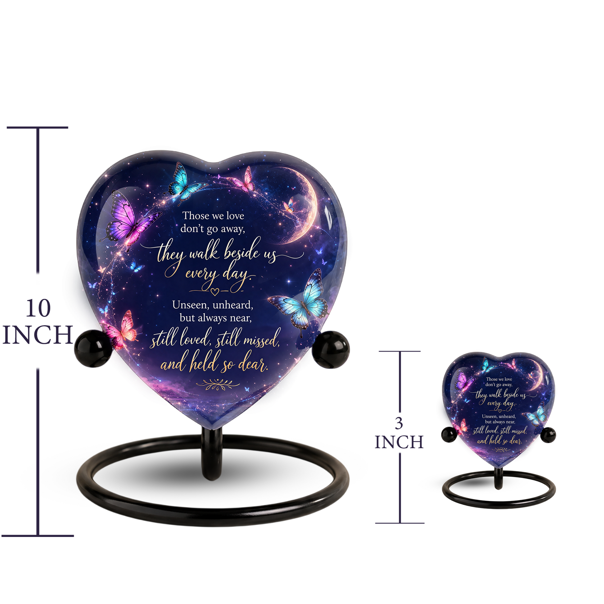 Butterfly Heart Shaped Urn for Ashes – Beautiful Memorial Butterfly Urn for Human Ashes