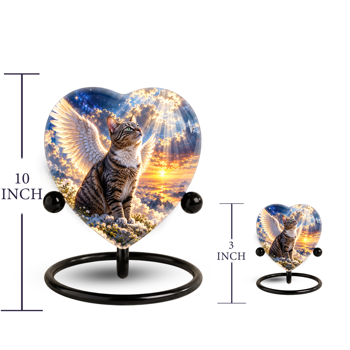 Angel Cat Cremation Urn for Ashes, Cat Memorial Urn, Personalized Cat Urn, Pet Cremation Urn