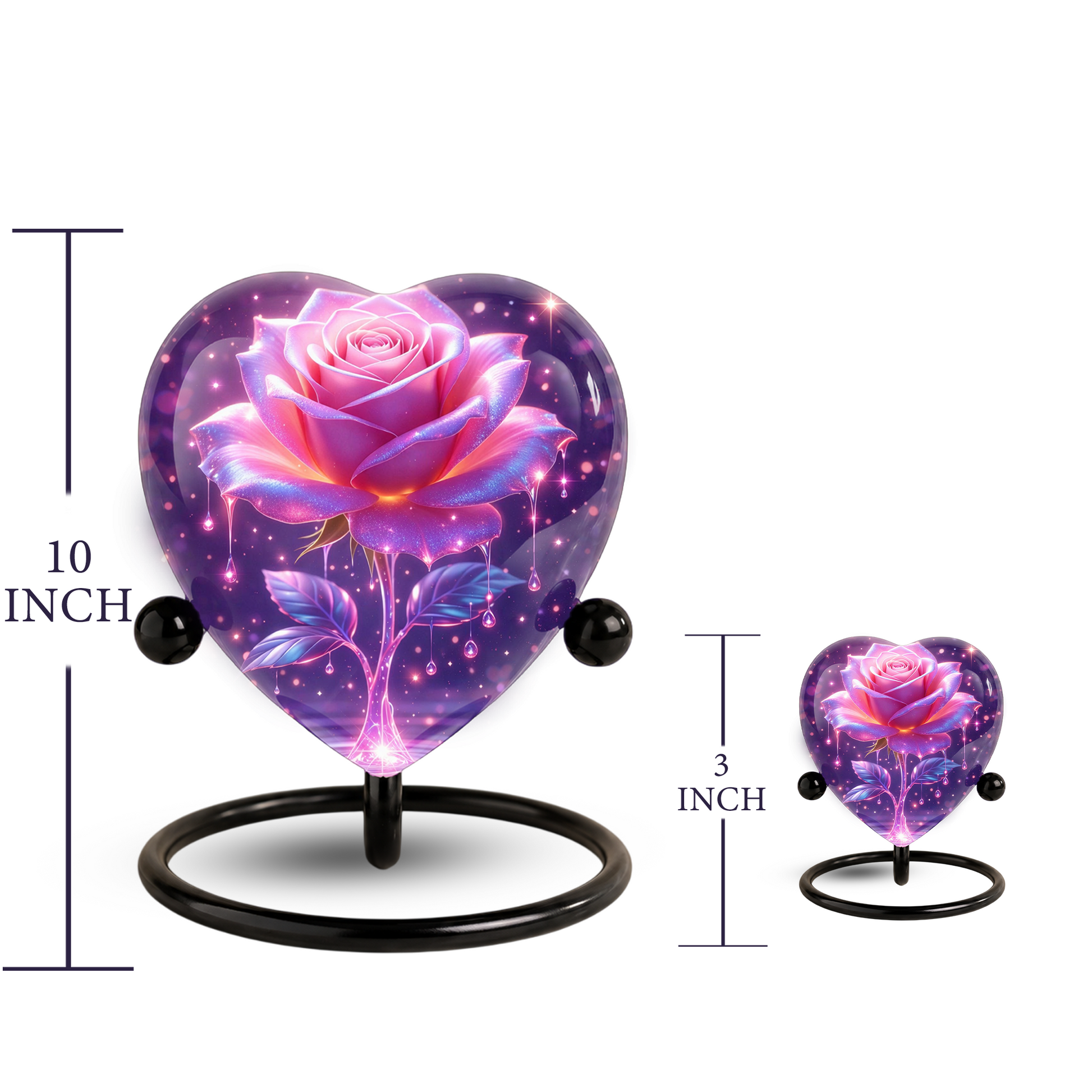 Rose Heart Urn for Mom – Personalized Keepsake Urn for Mom, Beautiful Cremation Urn for Female Ashes