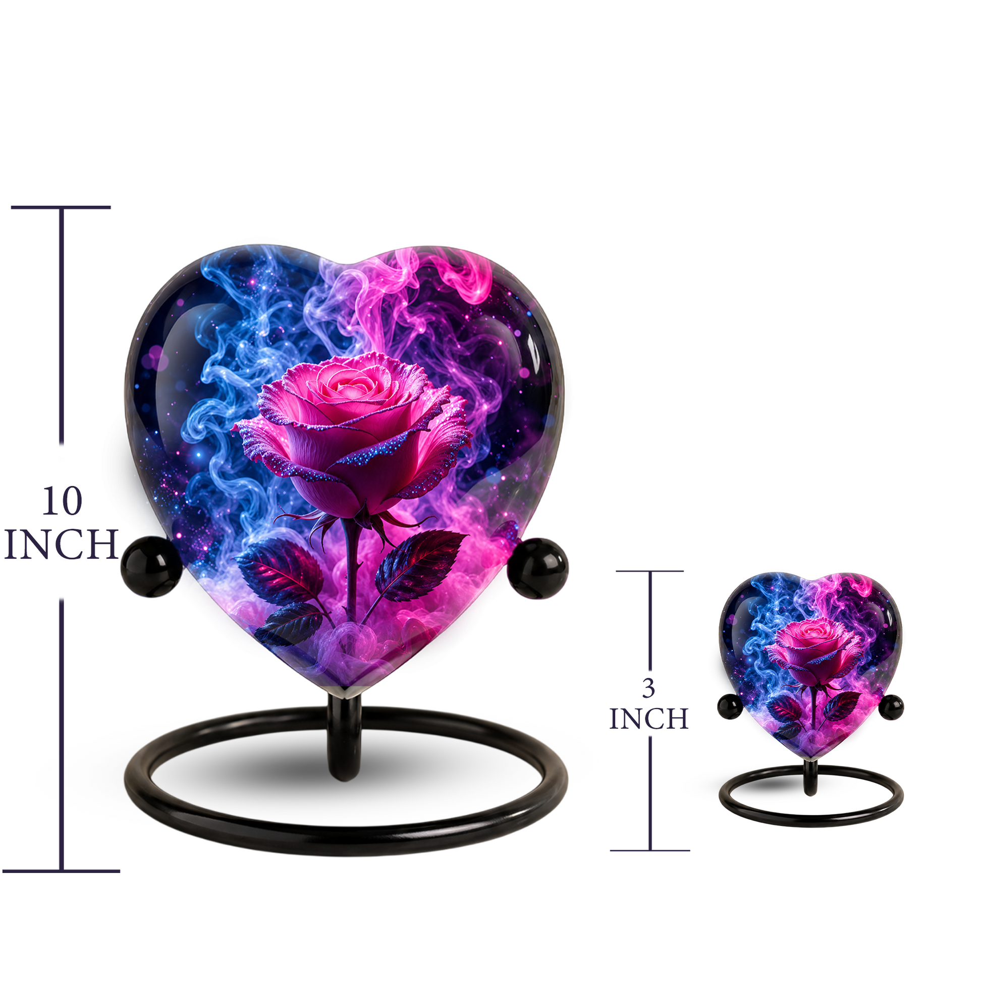 Pink Rose Adult Urn – Adult Urn for Ashes, Rose Cremation Urn, Heart-Shaped Adult Cremation Urn