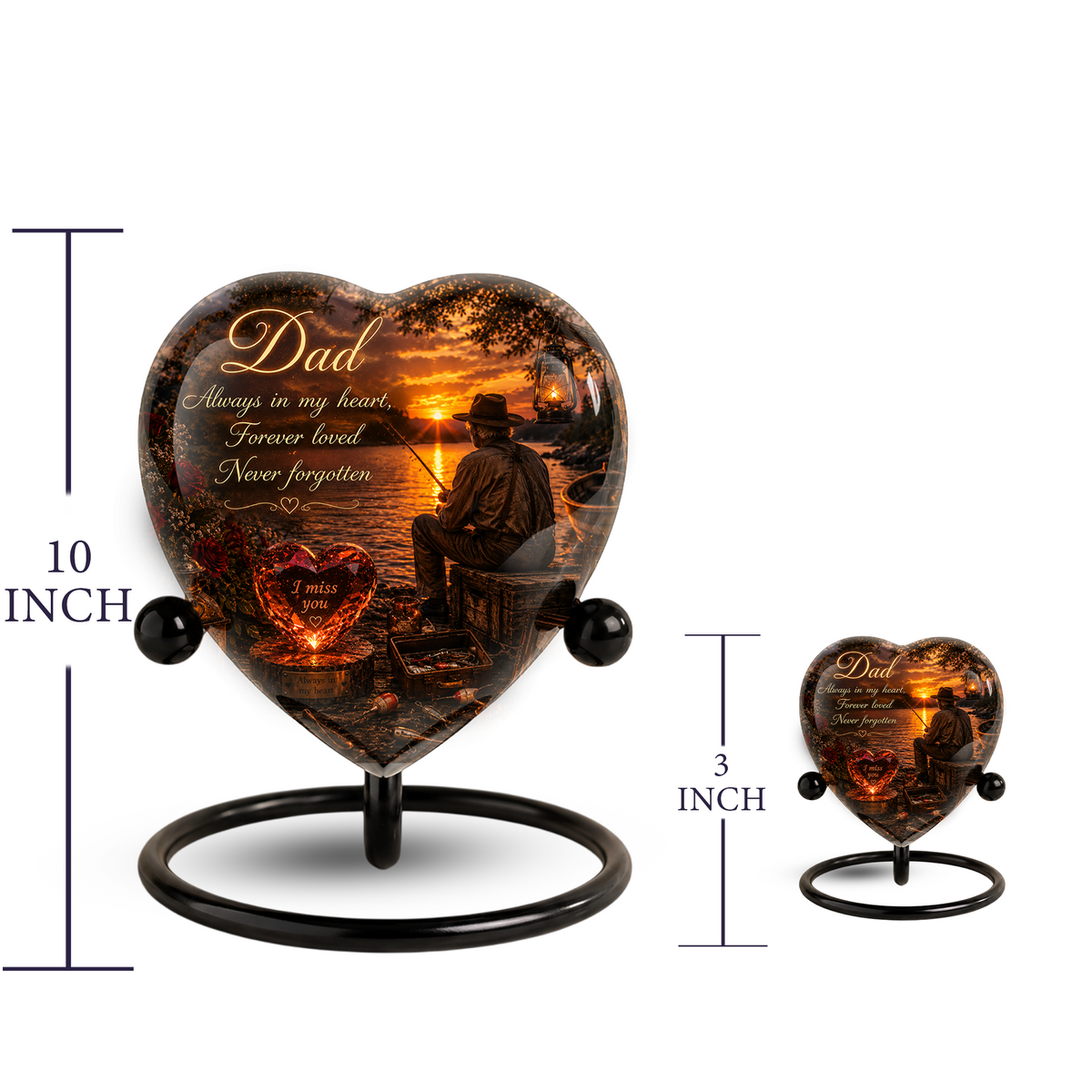 Fishing Urn for Dad – Gone Fishing Urn for Human Ashes, Fishing Cremation Urn & Personalized Dad Memorial Urn
