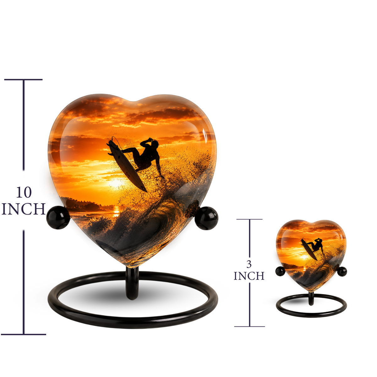 Personalized Urn for Dad, Adult Male Cremation Urn for Ashes, Surfing Memorial Urn for Father & Son