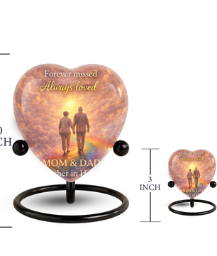 Dad and Mom Urn – Memorial Cremation Urn for Mom and Dad, Keepsake Urn for Mother & Father