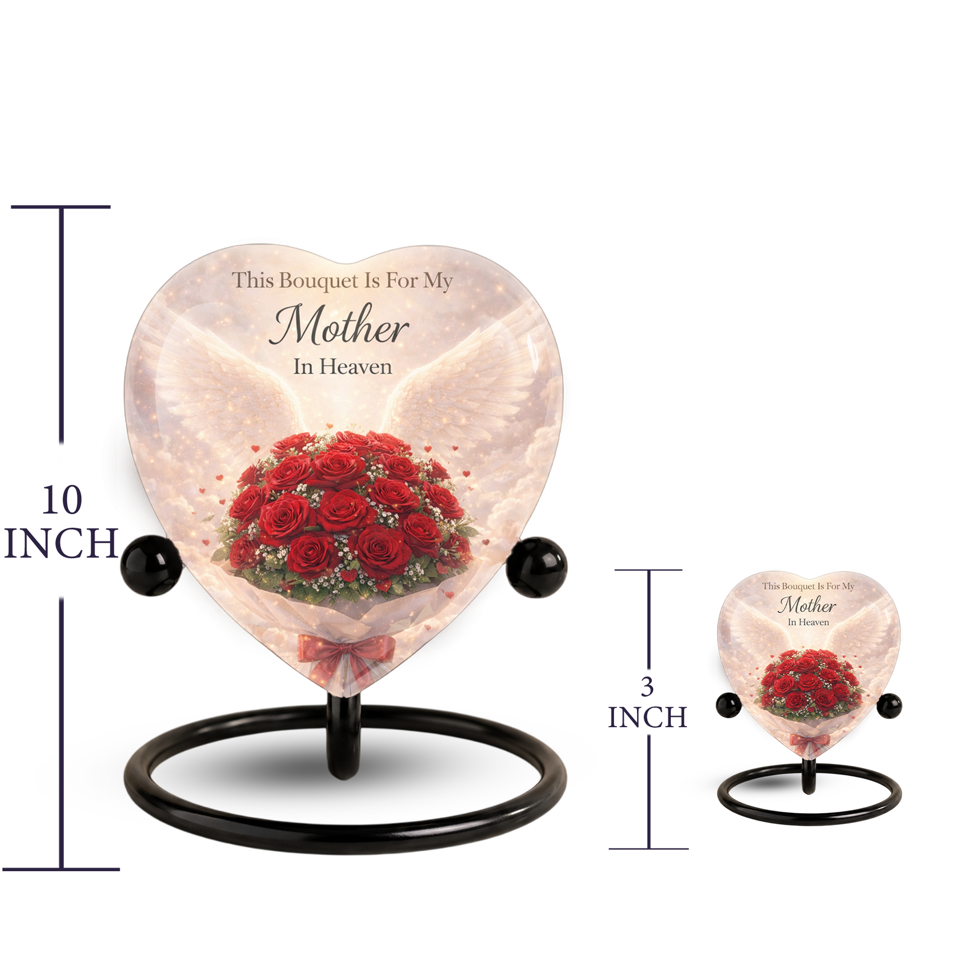 Rose Urn for Mom – Heart-Shaped Mother in Heaven Cremation Memorial Urn