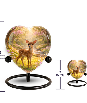Deer Heart Shaped Urn for Adult Ashes | Adult Cremation Urn & Memorial Urn