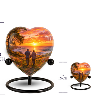 Personalized Sunset Beach Companion Cremation Urn for Mom & Dad