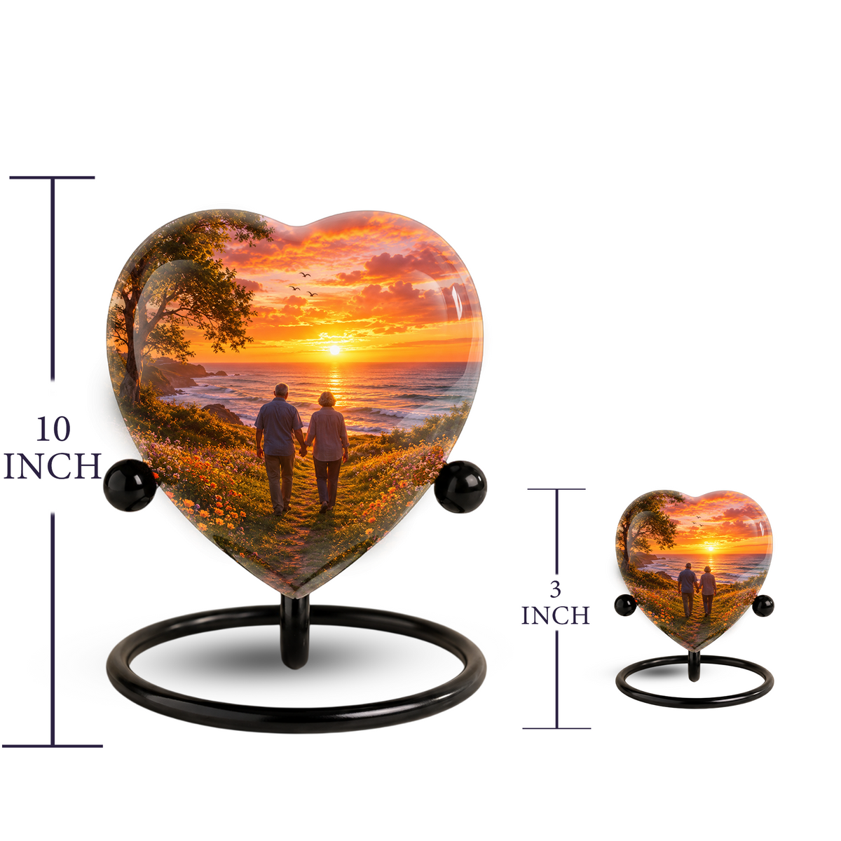 Personalized Sunset Beach Companion Cremation Urn for Mom & Dad