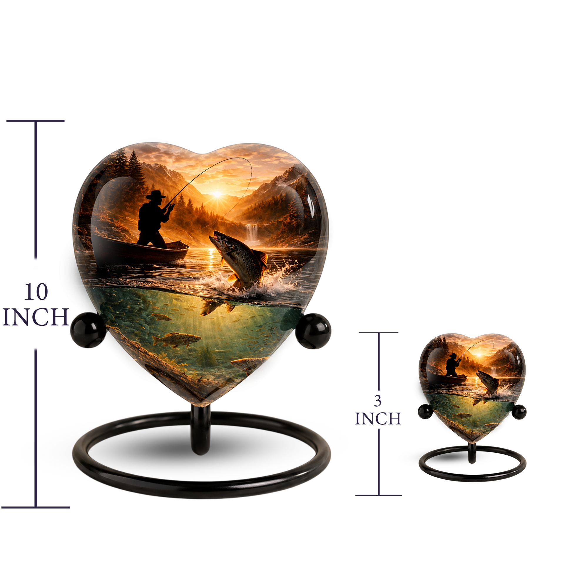 Fishing Urn for Dad – Gone Fishing Cremation Urn for Human Ashes, Personalized Adult Male Keepsake Urn