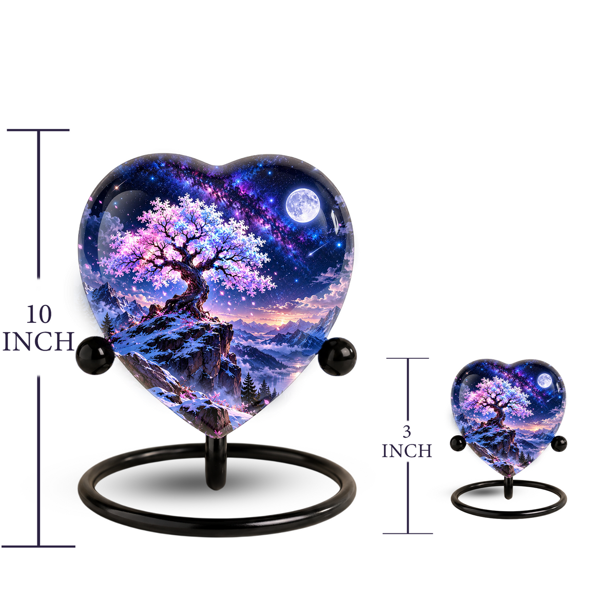 Cherry Blossom Adult Urn for Ashes, Tree of Life Memorial Urn, Pink Sakura Tree Cremation Urn