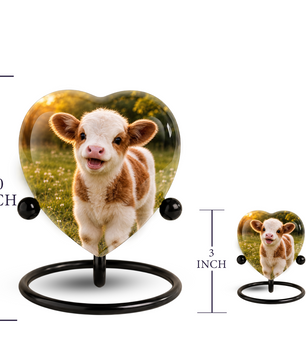 Cow Cremation Urn for Ashes | Personalized Farm Animal Memorial Urn | Handmade Adult Cremation Urn