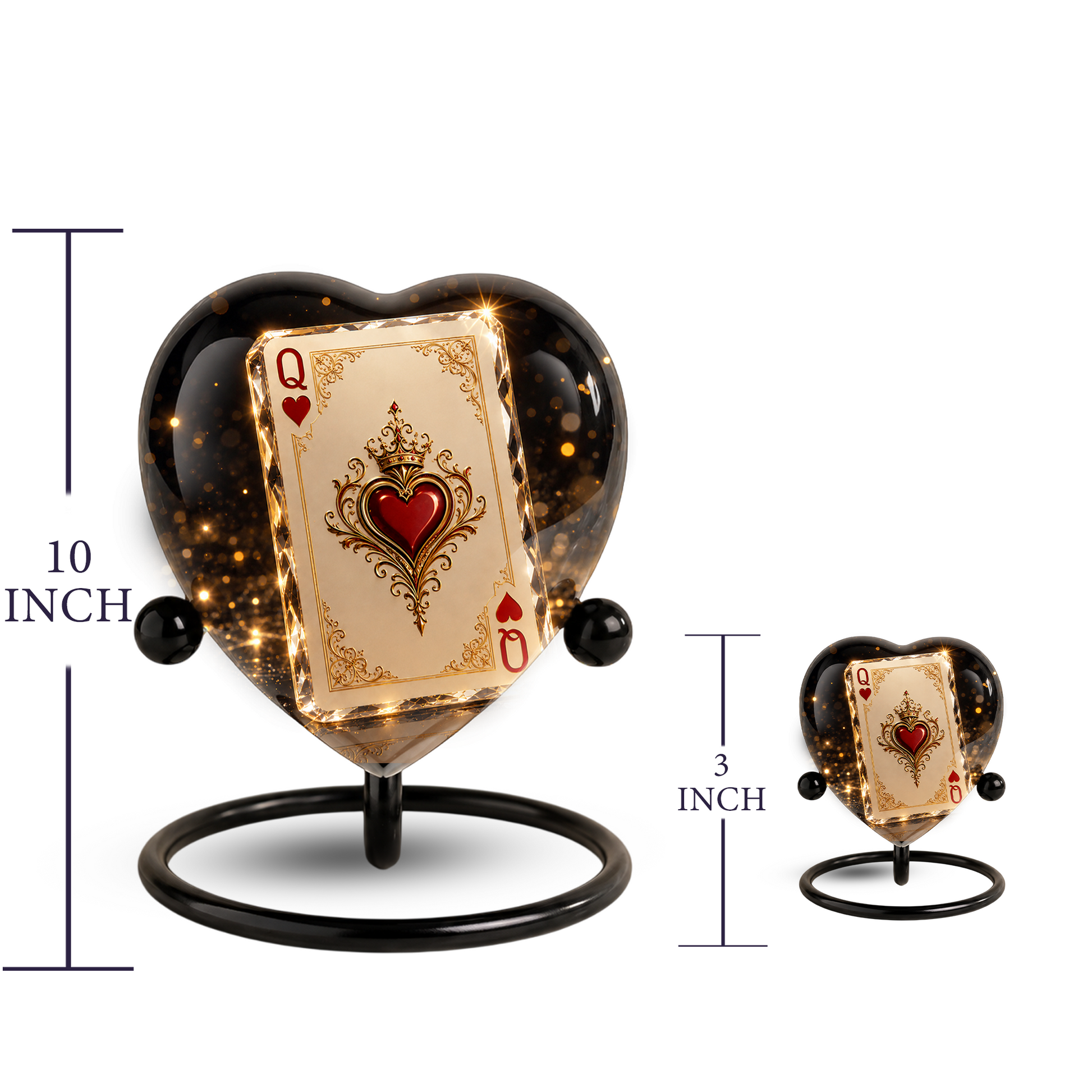 Queen of Hearts Adult Urn – Elegant Adult Cremation Urn for Ashes, Heart Memorial Urn