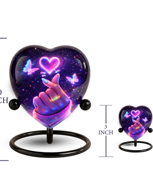 Galaxy Heart Adult Urn for Ashes, Unique Adult Cremation Urn with Love Heart