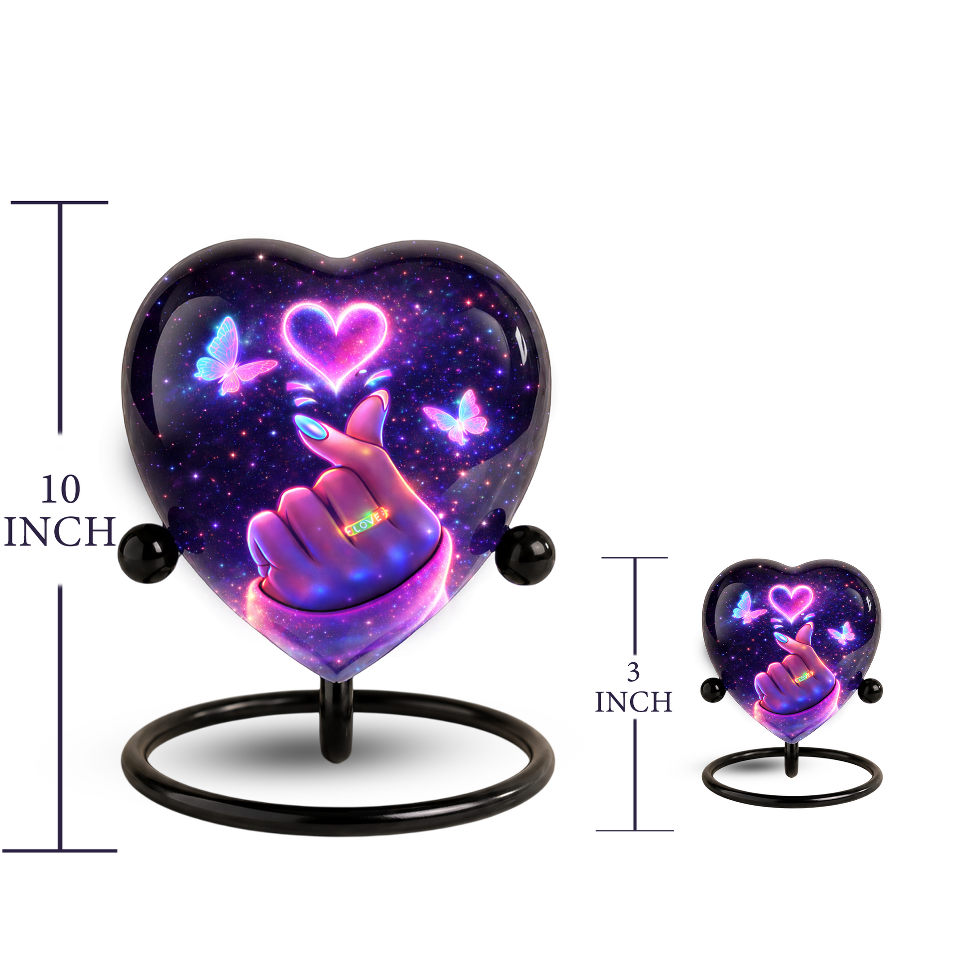 Galaxy Heart Adult Urn for Ashes, Unique Adult Cremation Urn with Love Heart
