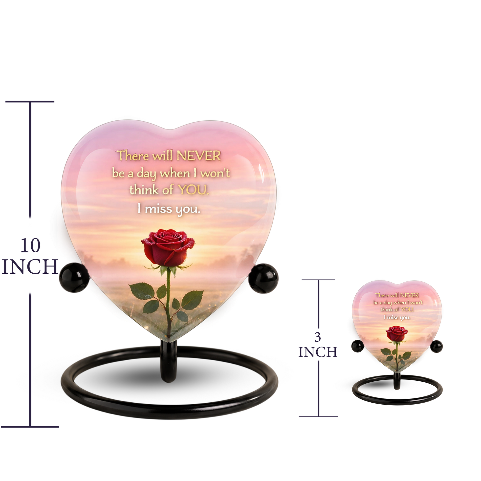 Rose Flower Heart Cremation Urn for Human Ashes – Memorial Keepsake Urn