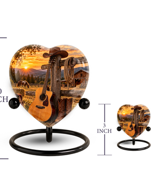 Cowboy Western Cremation Urn for Ashes, Personalized Cowboy Memorial Urn, Country Music Urn