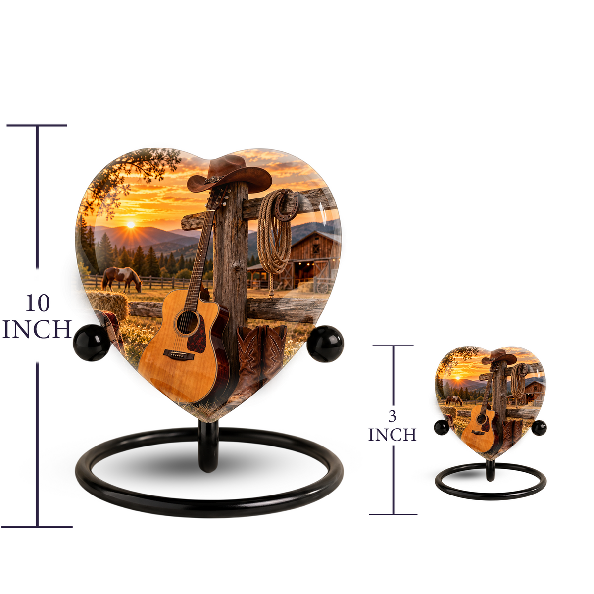 Cowboy Western Cremation Urn for Ashes, Personalized Cowboy Memorial Urn, Country Music Urn