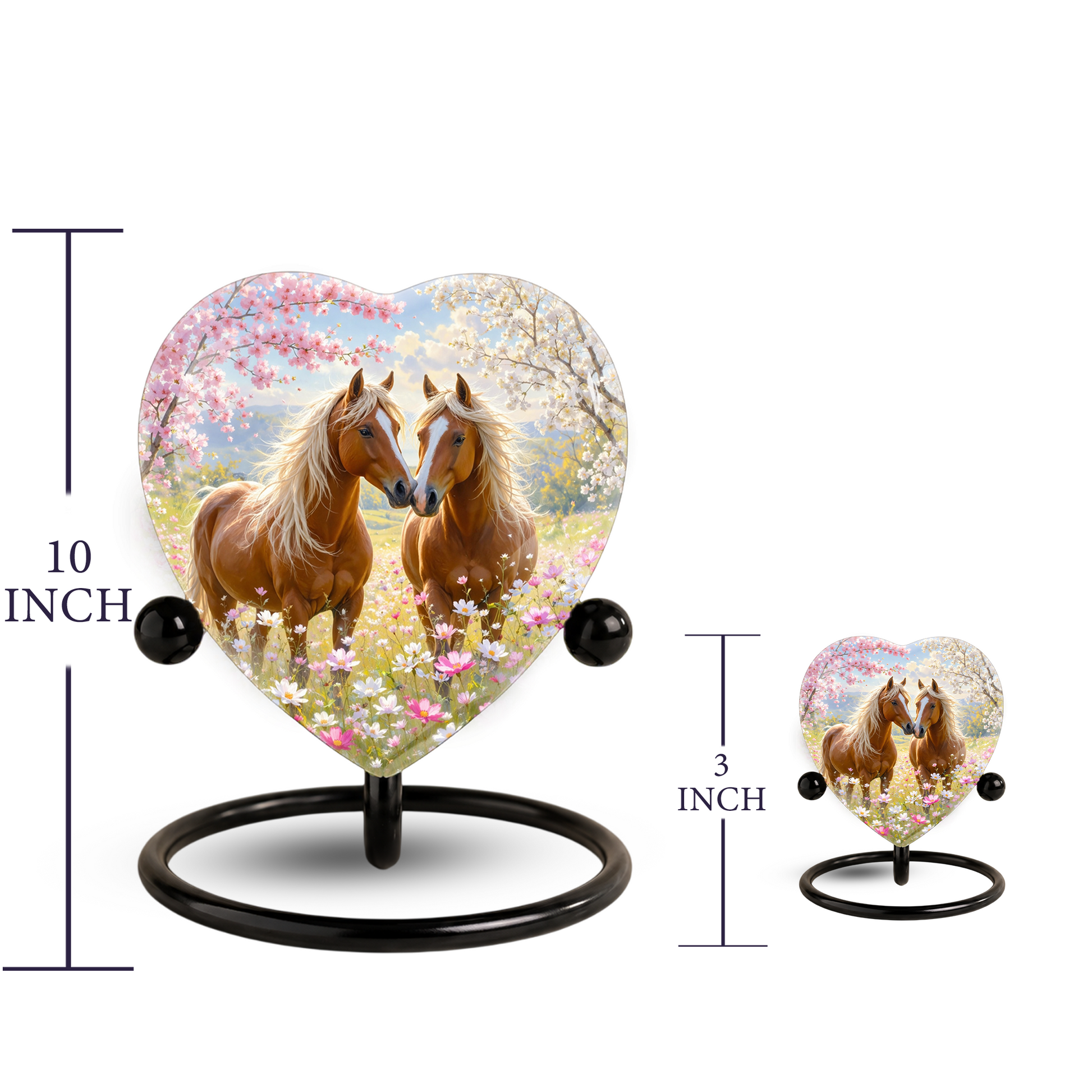 Horse Urn, Adult Urn for Ashes, Horse Memorial Urn, Heart-Shaped Horse Cremation Urn