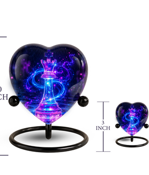 Royal Queen Chess Heart Adult Urn – Adult Urn, Urn for Ashes Adult, Adult Cremation Urns