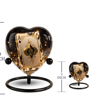 Ace of Spades Adult Urn – Luxury Playing Card Heart Design Adult Cremation Urn for Ashes