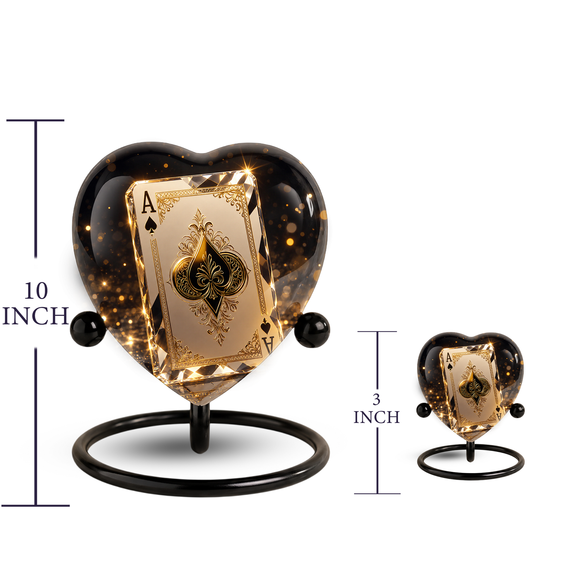 Ace of Spades Adult Urn – Luxury Playing Card Heart Design Adult Cremation Urn for Ashes
