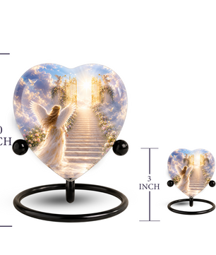 Angel Heaven Urn for Mom – Beautiful Female Adult Cremation Urn, Angel Wing Memorial Urn for Women