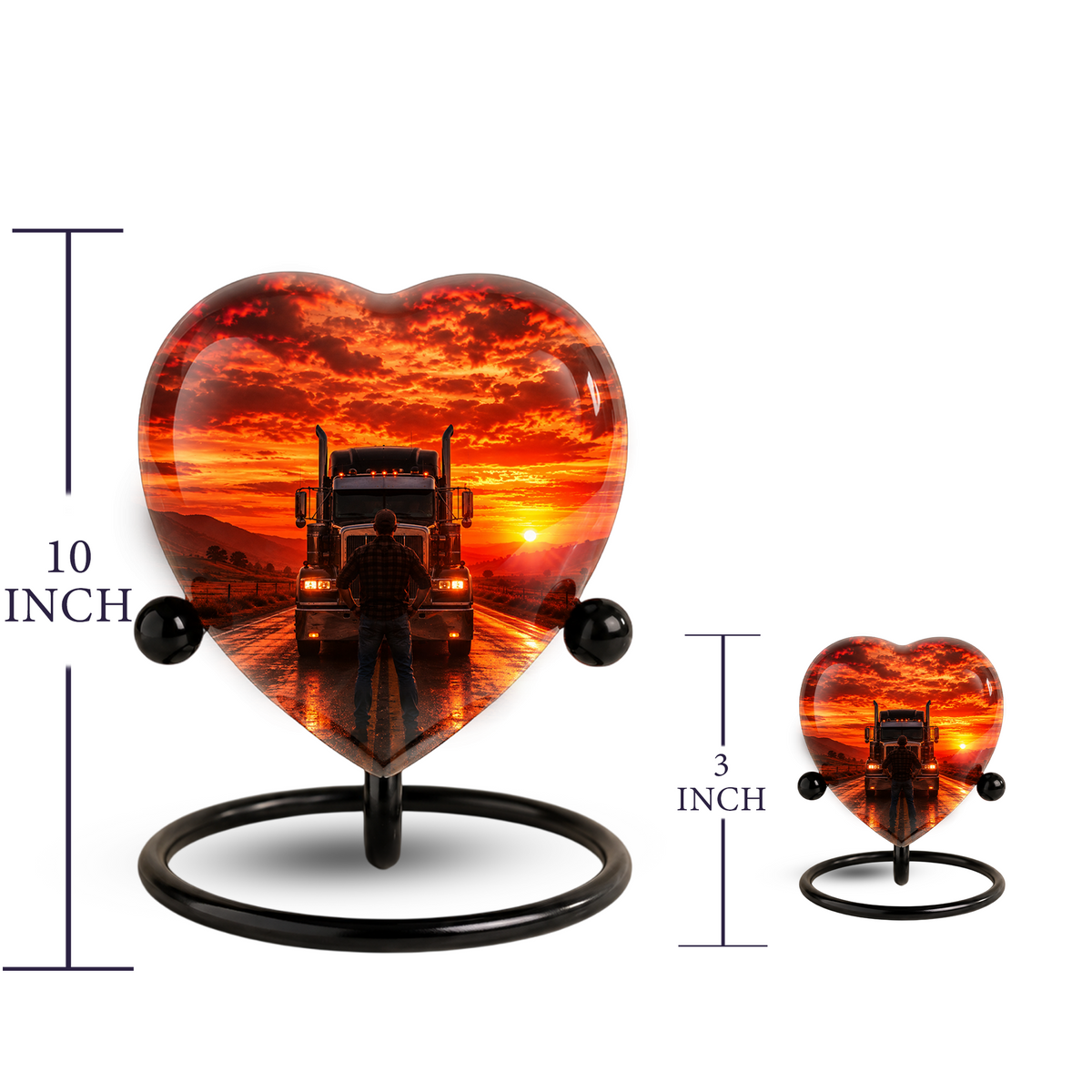 Personalized Trucker Cremation Urn for Ashes | Adult Memorial Urn for Truck Driver