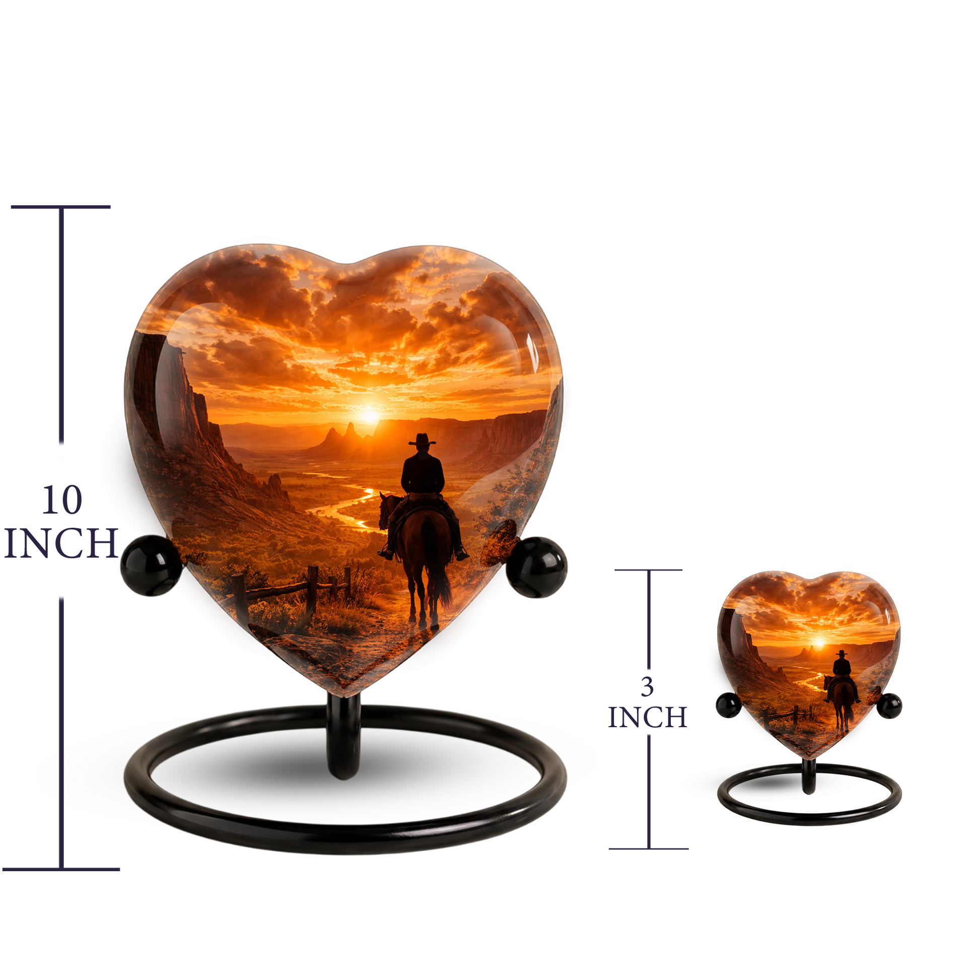 Cowboy Sunset Urn for Dad | Personalized Western Urn for Father & Ashes