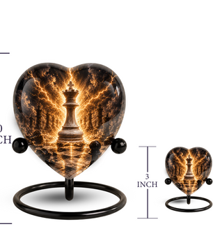 Royal Chess King Heart Adult Urn – Adult Urn, Urns for Adult Ashes,Adult Cremation Urns