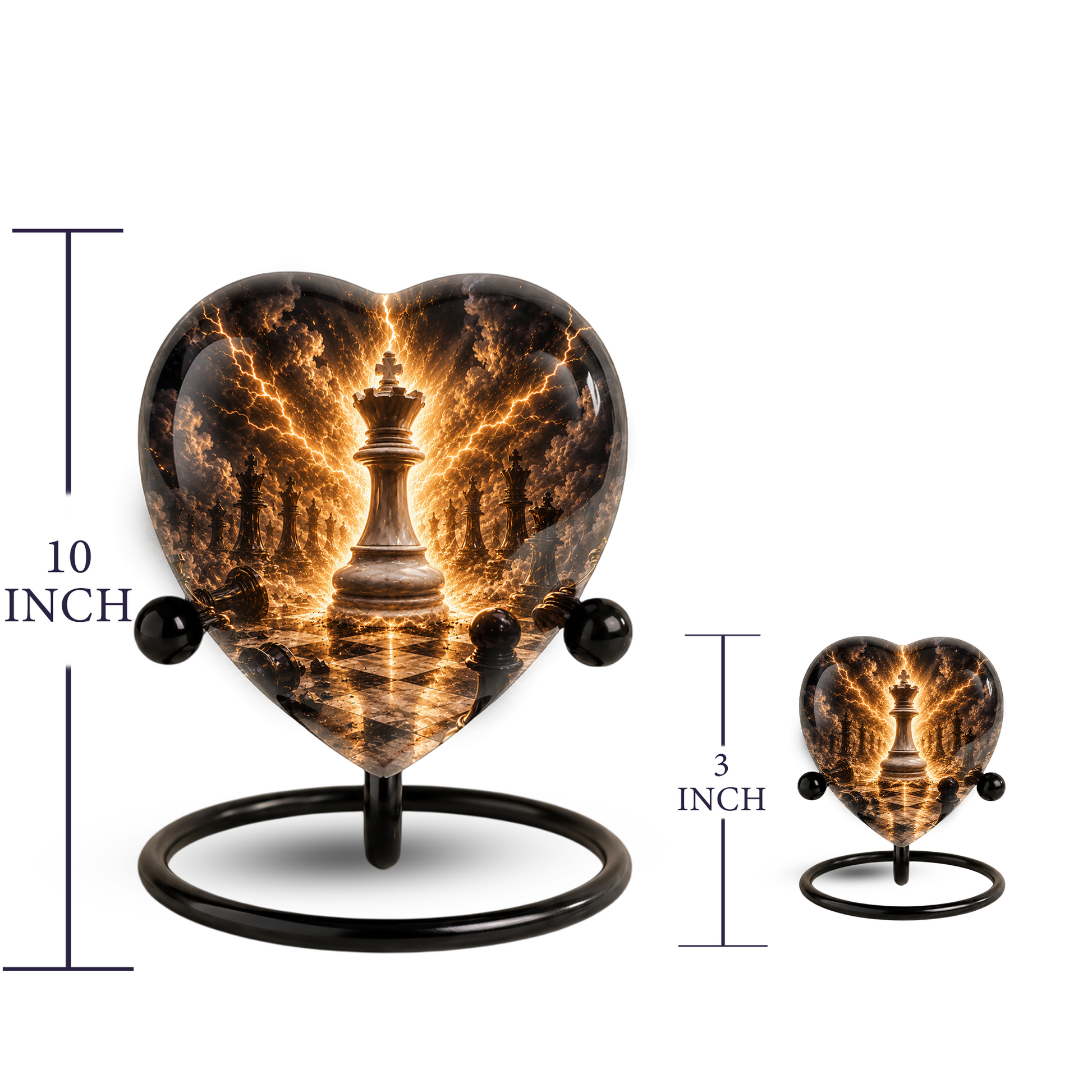 Royal Chess King Heart Adult Urn – Adult Urn, Urns for Adult Ashes,Adult Cremation Urns