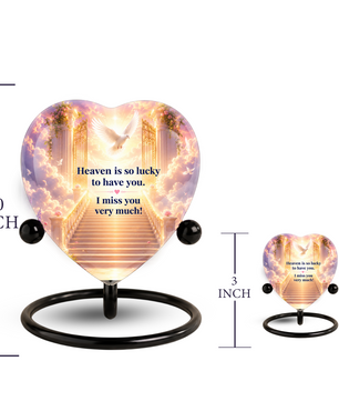 Heavenly Angel Wing Urn – Adult Urn for Ashes, Angel Wings Cremation Urn, Heart-Shaped Heaven Memorial Urn