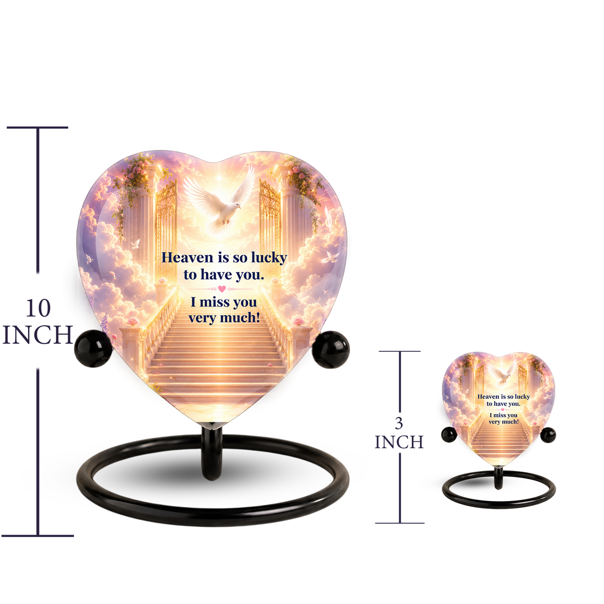 Heavenly Angel Wing Urn – Adult Urn for Ashes, Angel Wings Cremation Urn, Heart-Shaped Heaven Memorial Urn