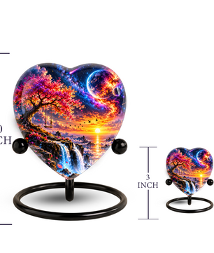 Fantasy Tree Heart Cremation Urn for Ashes, Personalized Adult Memorial Urn, Heart Shaped Cremation Urn