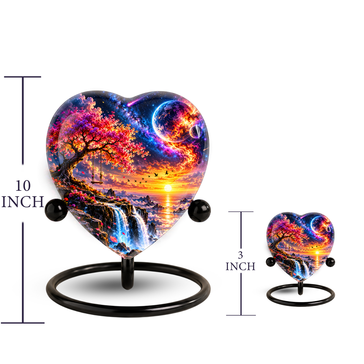 Fantasy Tree Heart Cremation Urn for Ashes, Personalized Adult Memorial Urn, Heart Shaped Cremation Urn