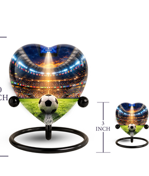 Football Soccer Adult Cremation Urn for Ashes, Personalized Sports Memorial Urn for Men & Adults
